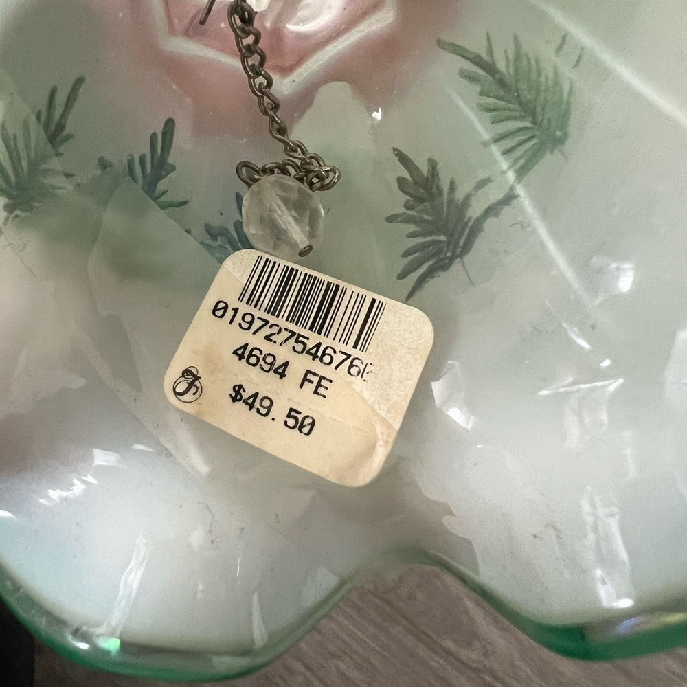 Fenton Glass Bell with Green Fern Design - Picture 10 of 16